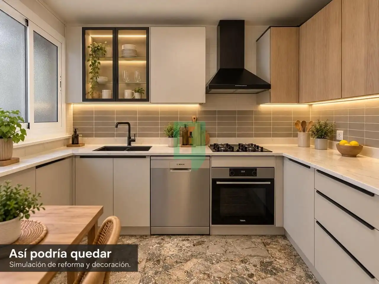Kitchen of Flat for sale in Badalona  with Air Conditioner and Balcony