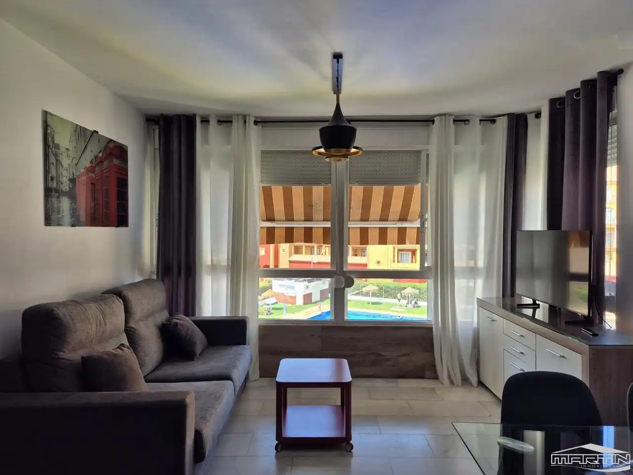 Sala de estar de Estudio de alquiler en Torrox con Aire acondicionado, Trastero y Piscina