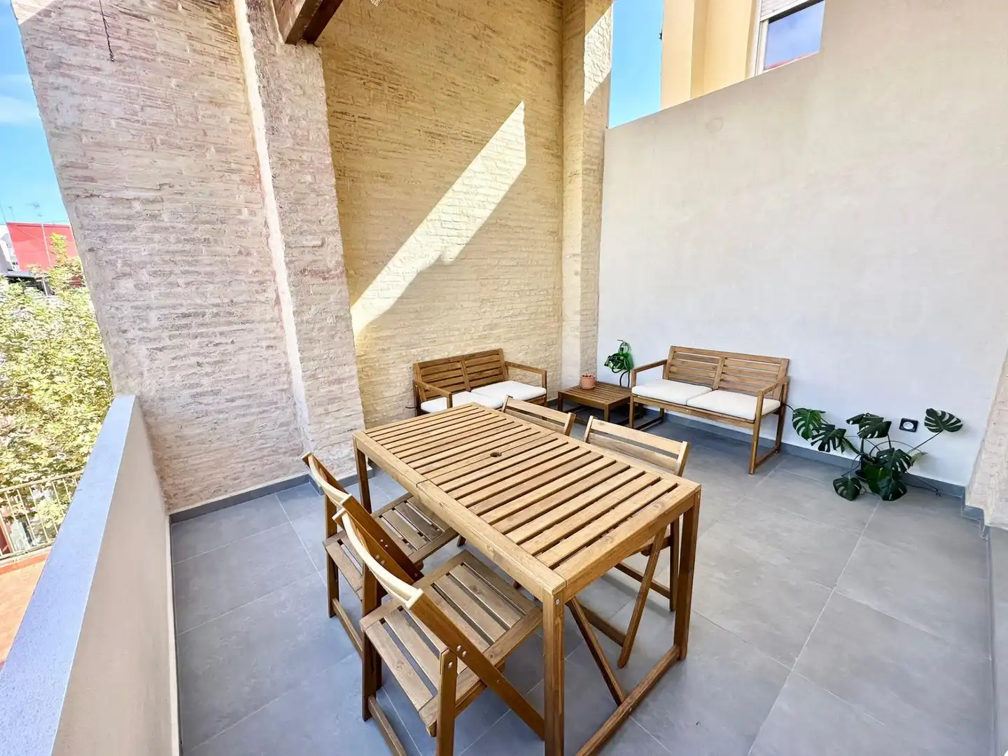 Terrasse von Dachboden zur Miete in Valencia mit Klimaanlage, Heizung und Parkett