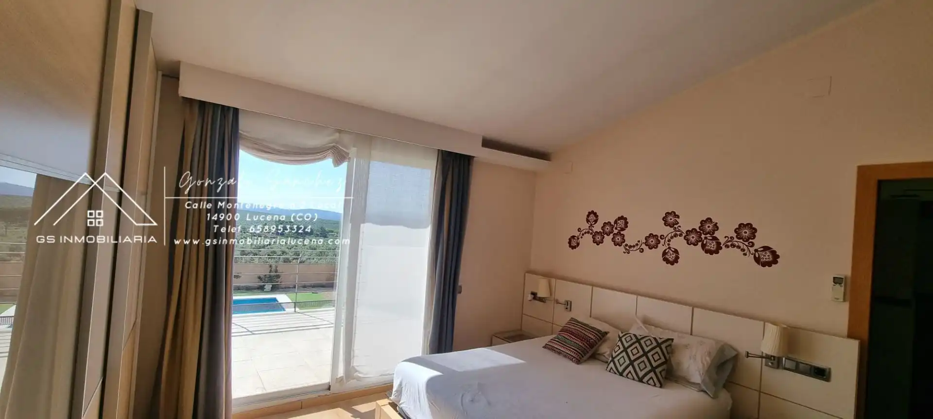 Schlafzimmer von Country house zur Miete in Lucena mit Klimaanlage, Schwimmbad und Möbliert
