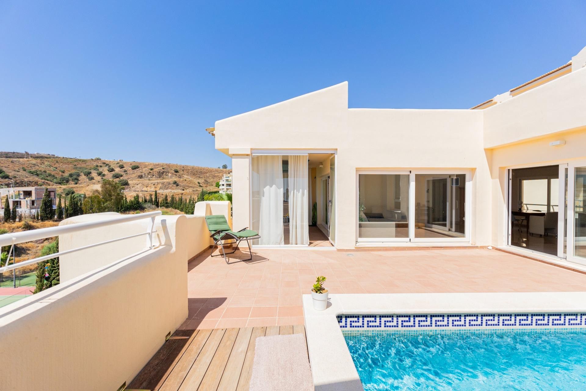 Exterior view of Attic for sale in Mijas  with Private garden, Terrace and Swimming Pool