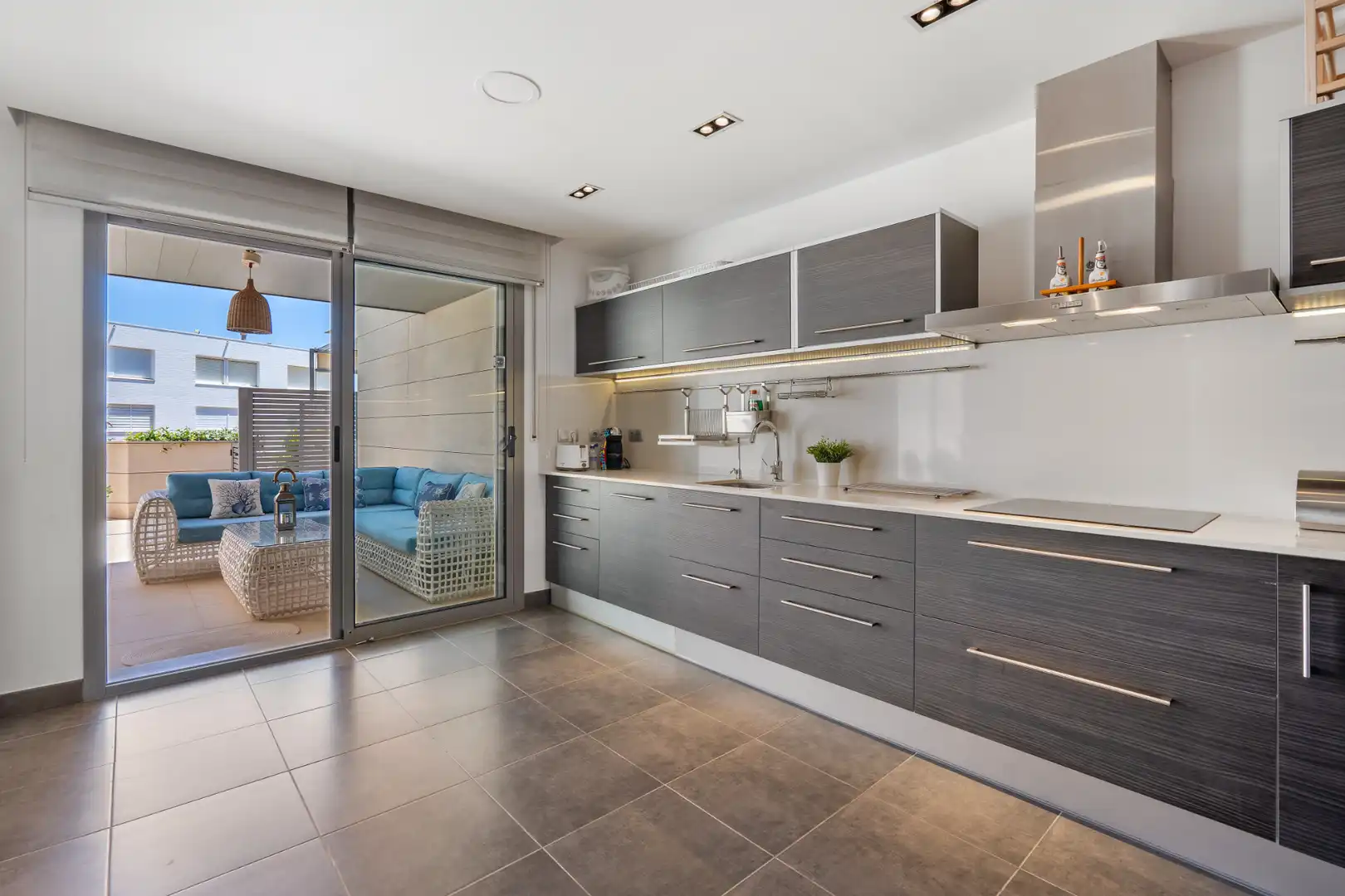 Cocina de Casa adosada en venta en Torredembarra con Aire acondicionado, Calefacción y Parquet