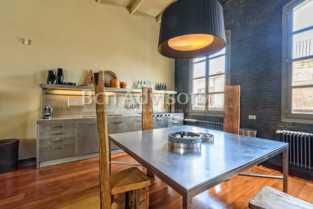 Cocina de Ático de alquiler en Barcelona con Aire acondicionado, Calefacción y Terraza