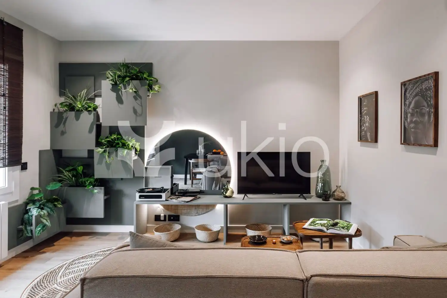 Sala de estar de Apartamento de alquiler en Barcelona con Aire acondicionado, Calefacción y Amueblado