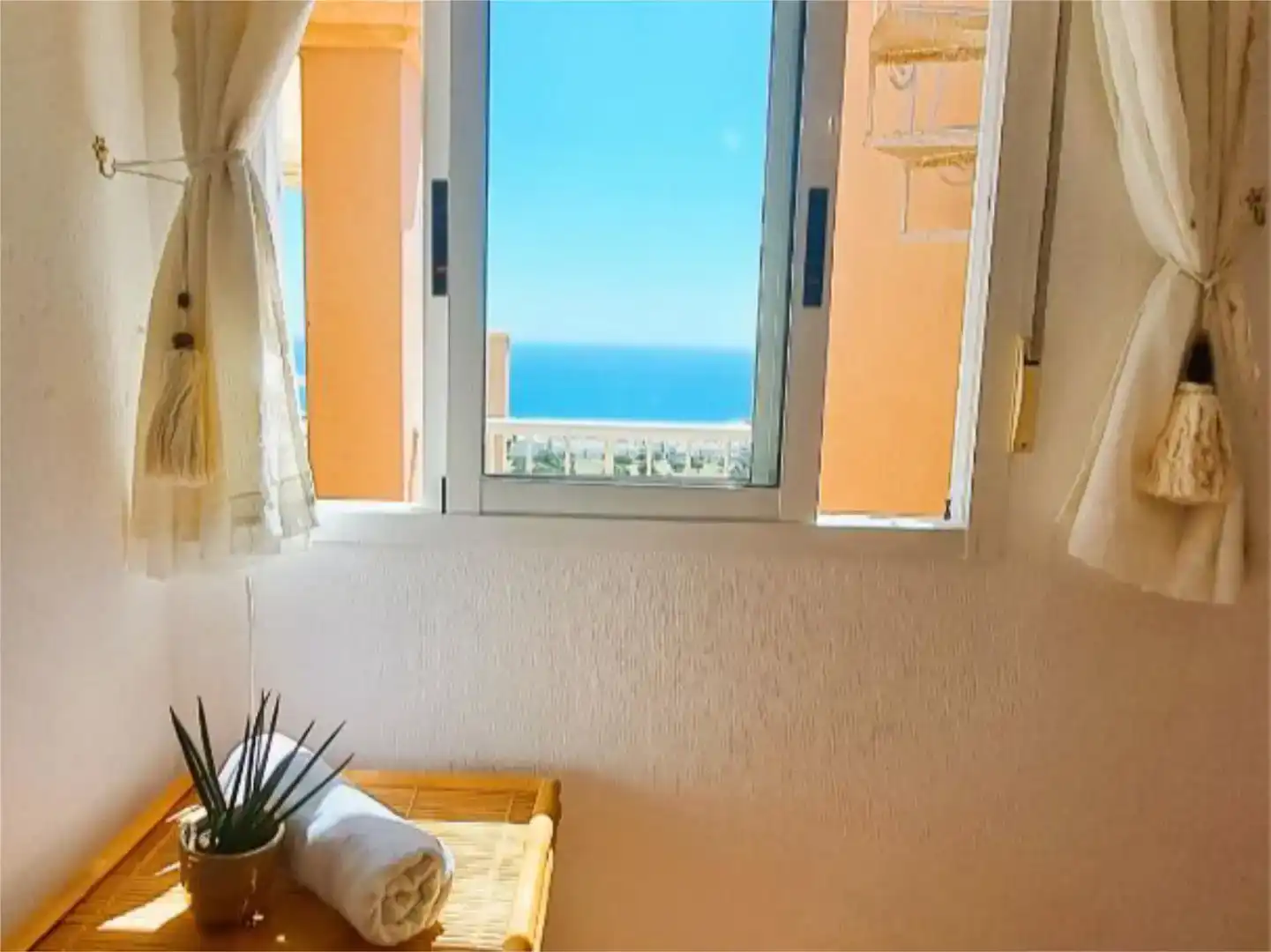 Schlafzimmer von Wohnung zur Miete in Mojácar mit Klimaanlage und Schwimmbad