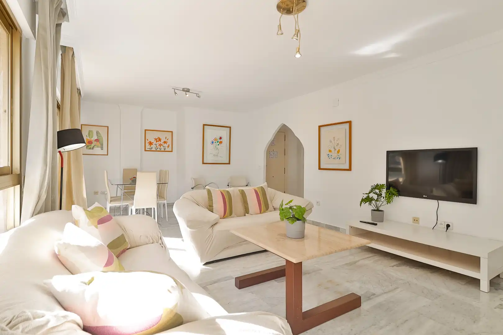 Sala de estar de Piso de alquiler en Málaga con Aire acondicionado, Amueblado y Internet