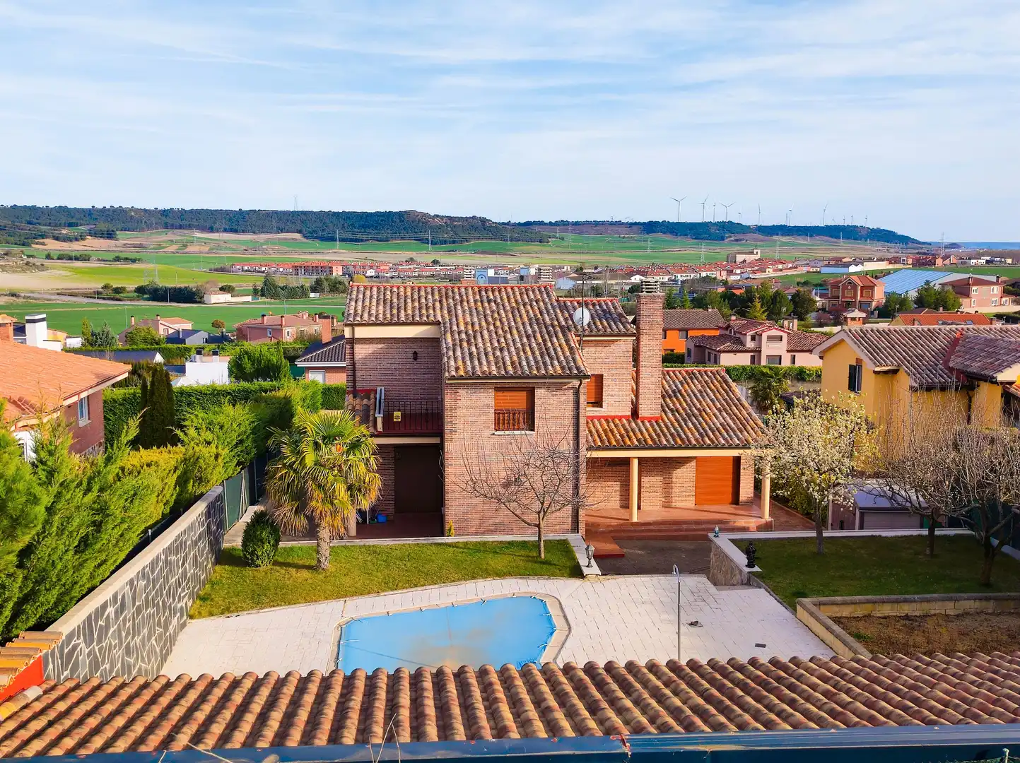 Vista exterior de Casa o chalet en venta en Villalobón con Calefacción, Jardín privado y Terraza