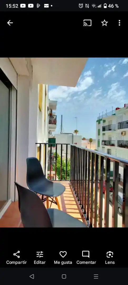 Balcony of Flat for share in Puerto Real  with Air Conditioner, Furnished and Oven