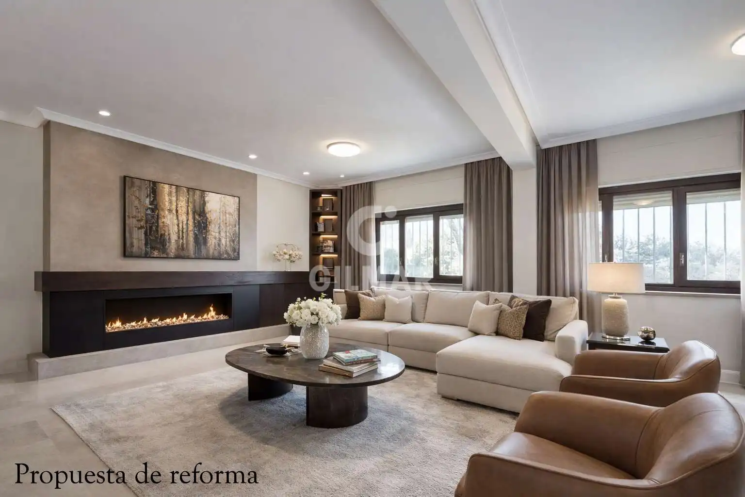 Sala de estar de Casa o chalet en venta en Pozuelo de Alarcón con Calefacción, Jardín privado y Piscina