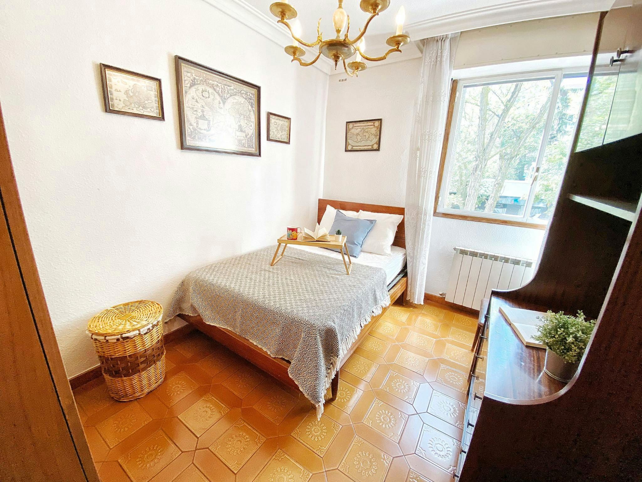 Bedroom of Flat to rent in  Madrid Capital  with Heating, Furnished and Washing machine