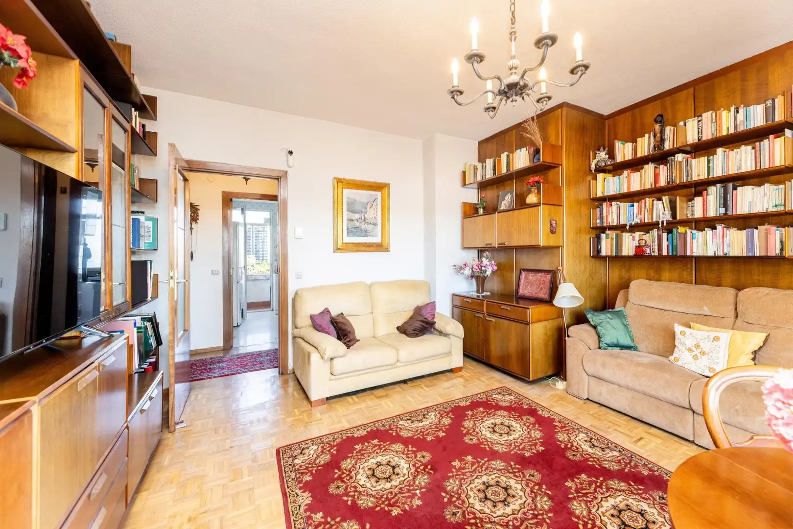 Sala de estar de Piso en venta en  Madrid Capital con Aire acondicionado, Jardín privado y Parquet