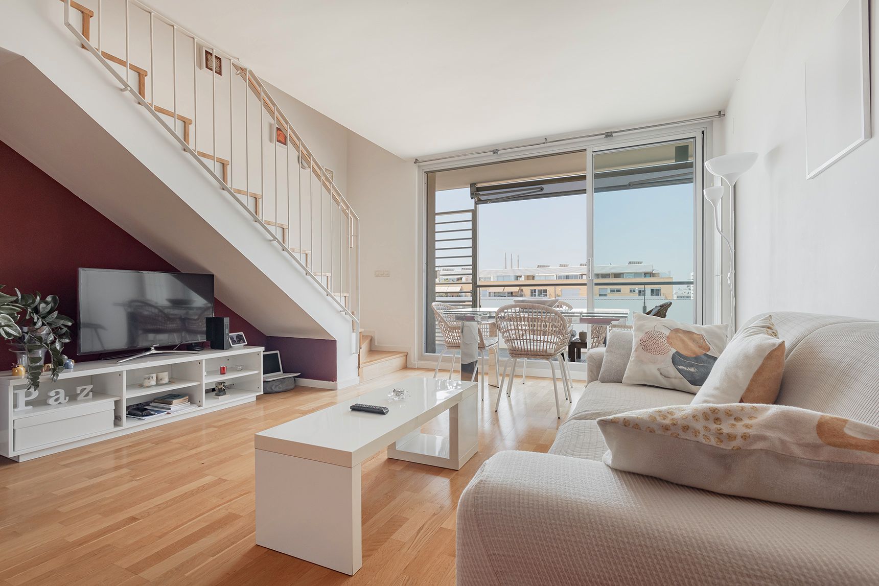 Sala d'estar de Pis en venda en Badalona amb Aire condicionat, Calefacció i Parquet