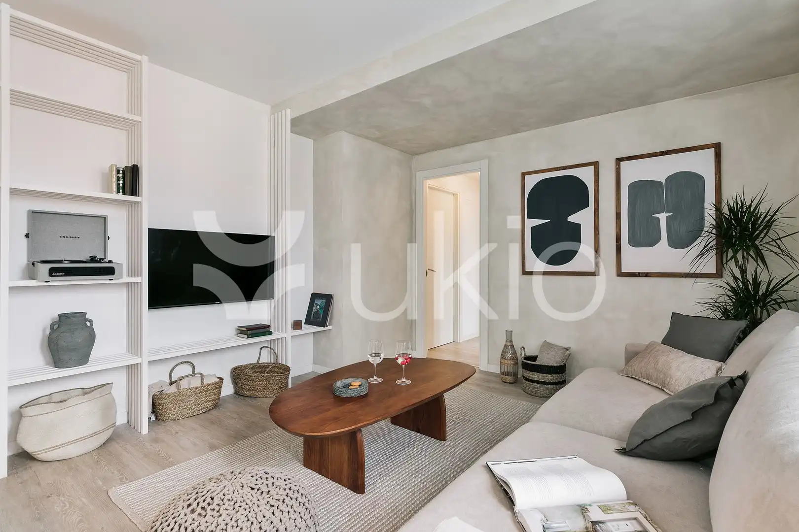 Sala de estar de Apartamento de alquiler en Barcelona con Aire acondicionado, Calefacción y Amueblado