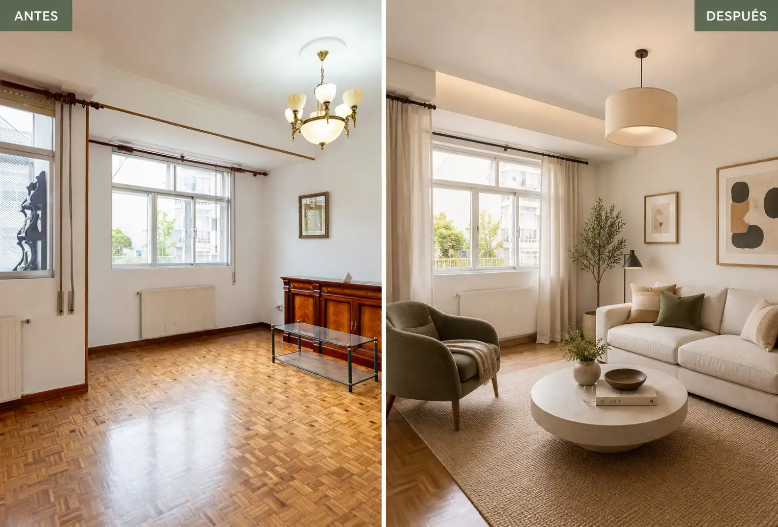 Sala de estar de Piso en venta en Lugo con Calefacción, Parquet y Trastero
