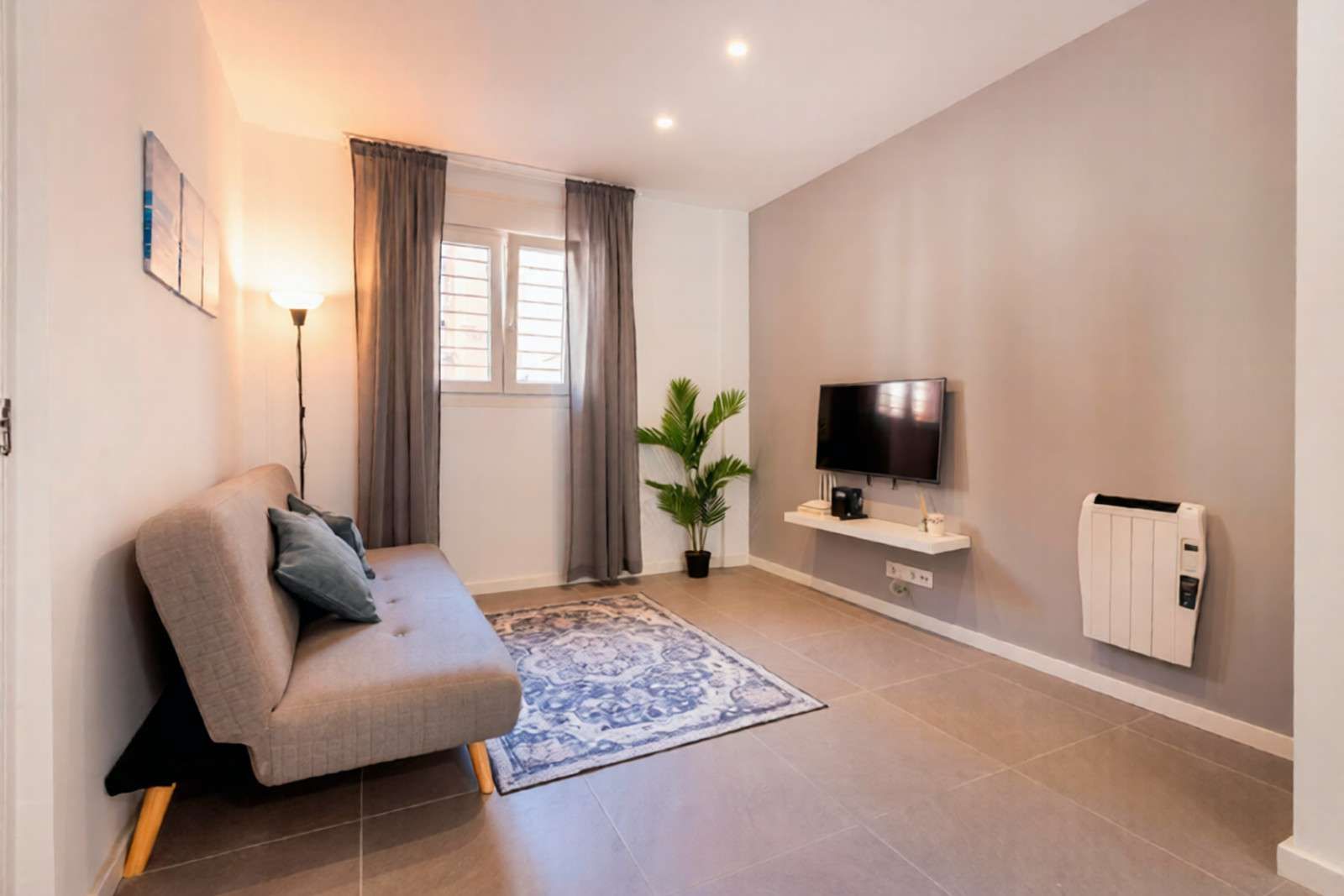 Sala d'estar de Apartament per a compartir en  Valencia Capital amb Aire condicionat, Calefacció i Terrassa