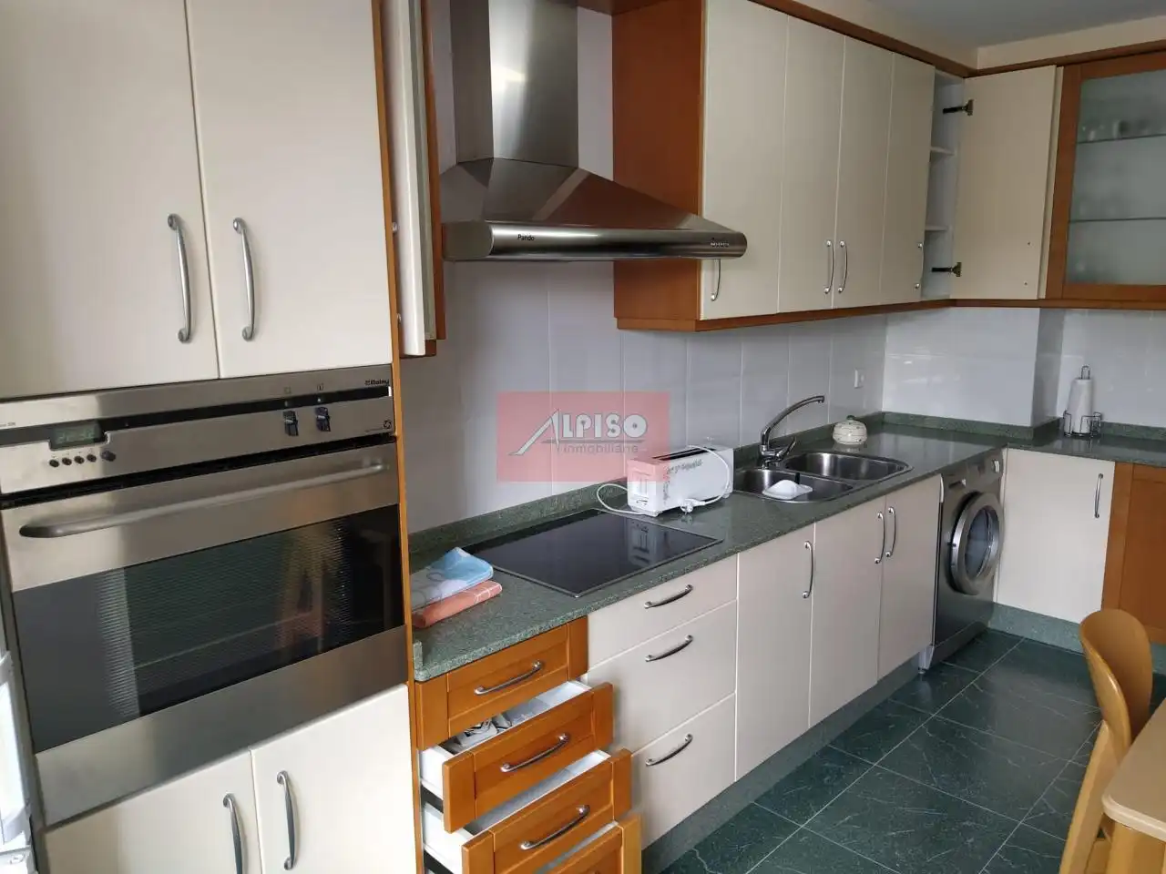 Kitchen of Flat for rent in Ourense Capital   with Heating, Parquet flooring and Furnished