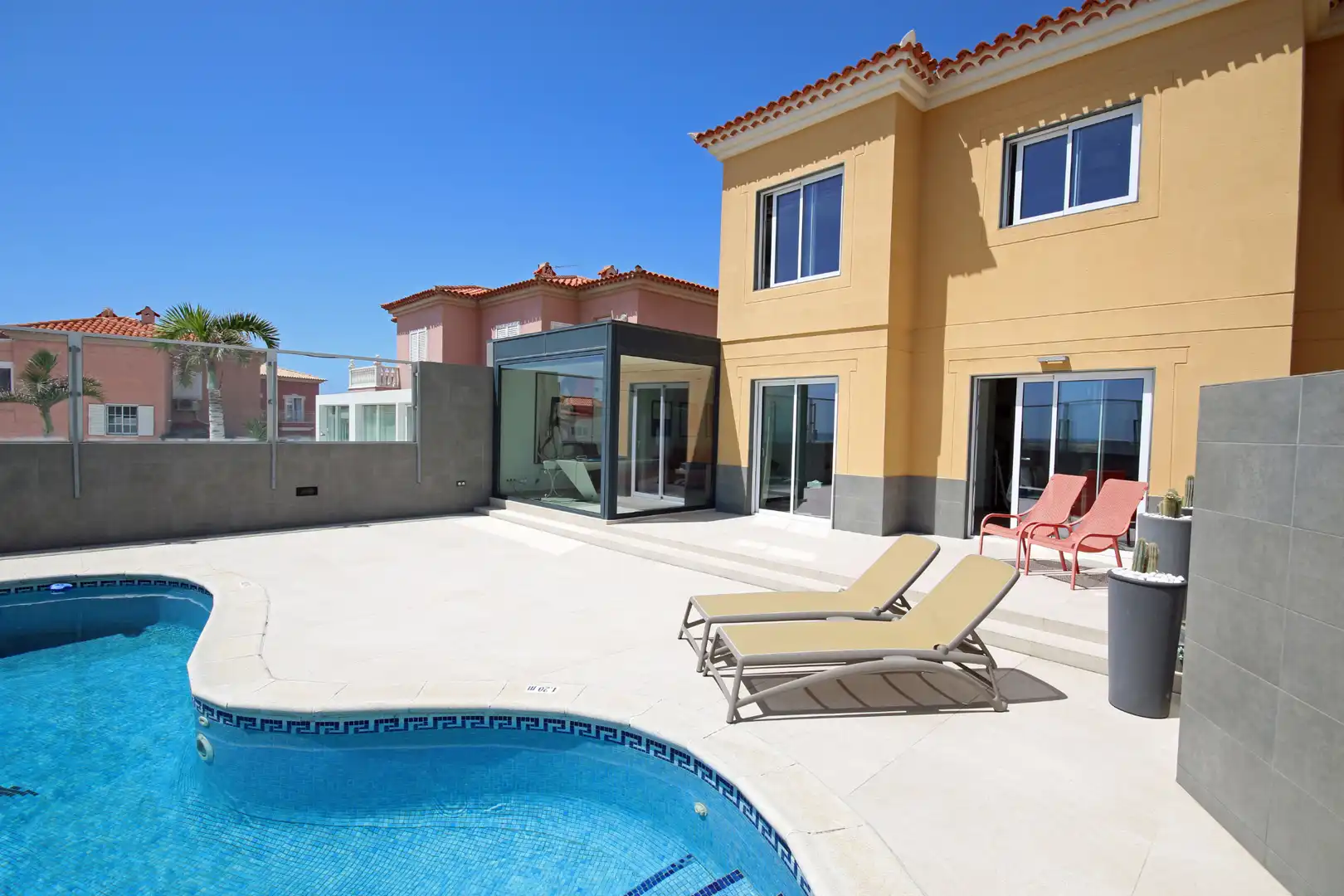 Terrace of Detached homes for sale in Granadilla de Abona  with Air Conditioner, Private garden and Swimming Pool