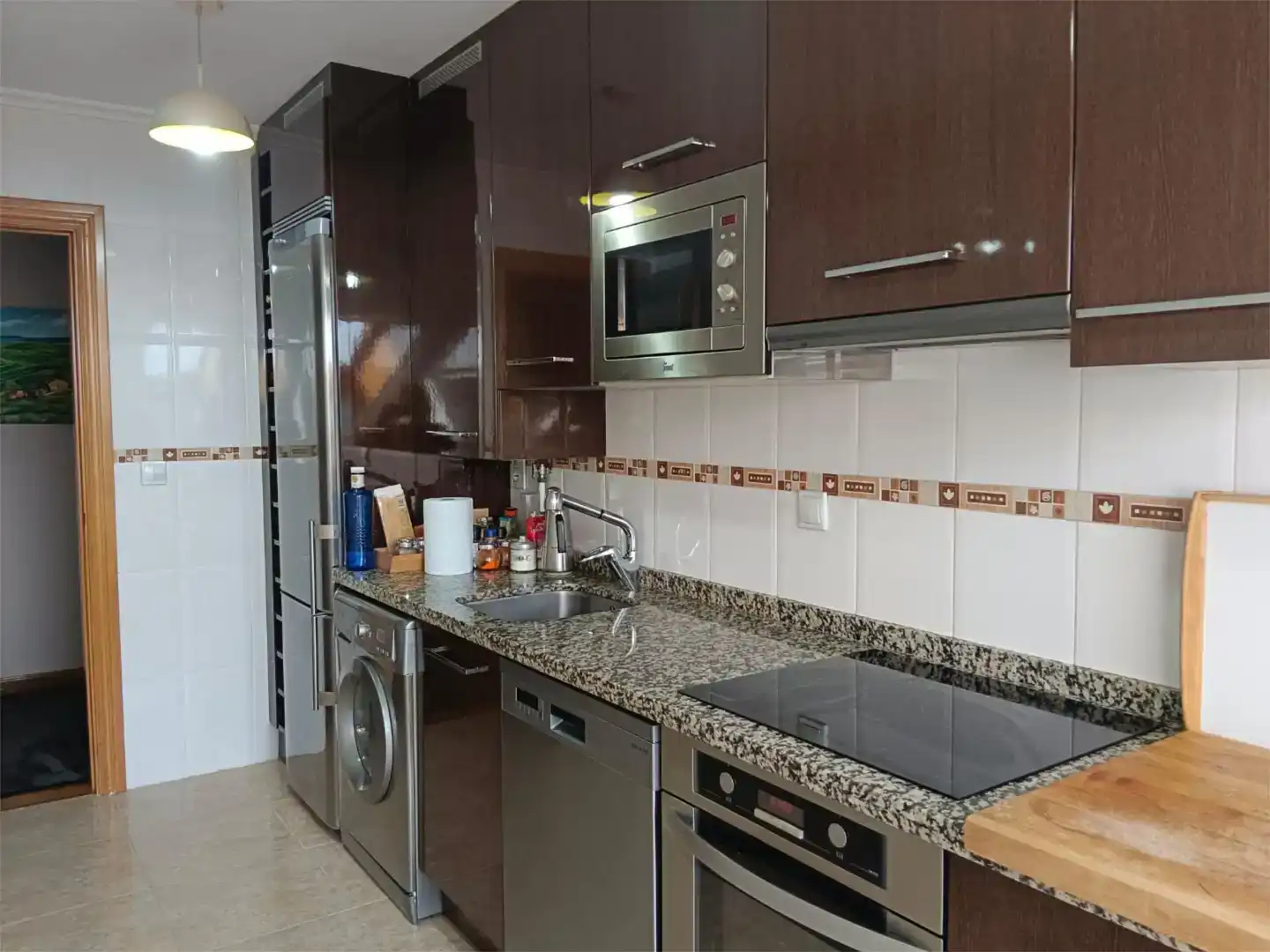 Kitchen of Flat for rent in Carreño  with Parquet flooring, Furnished and Oven