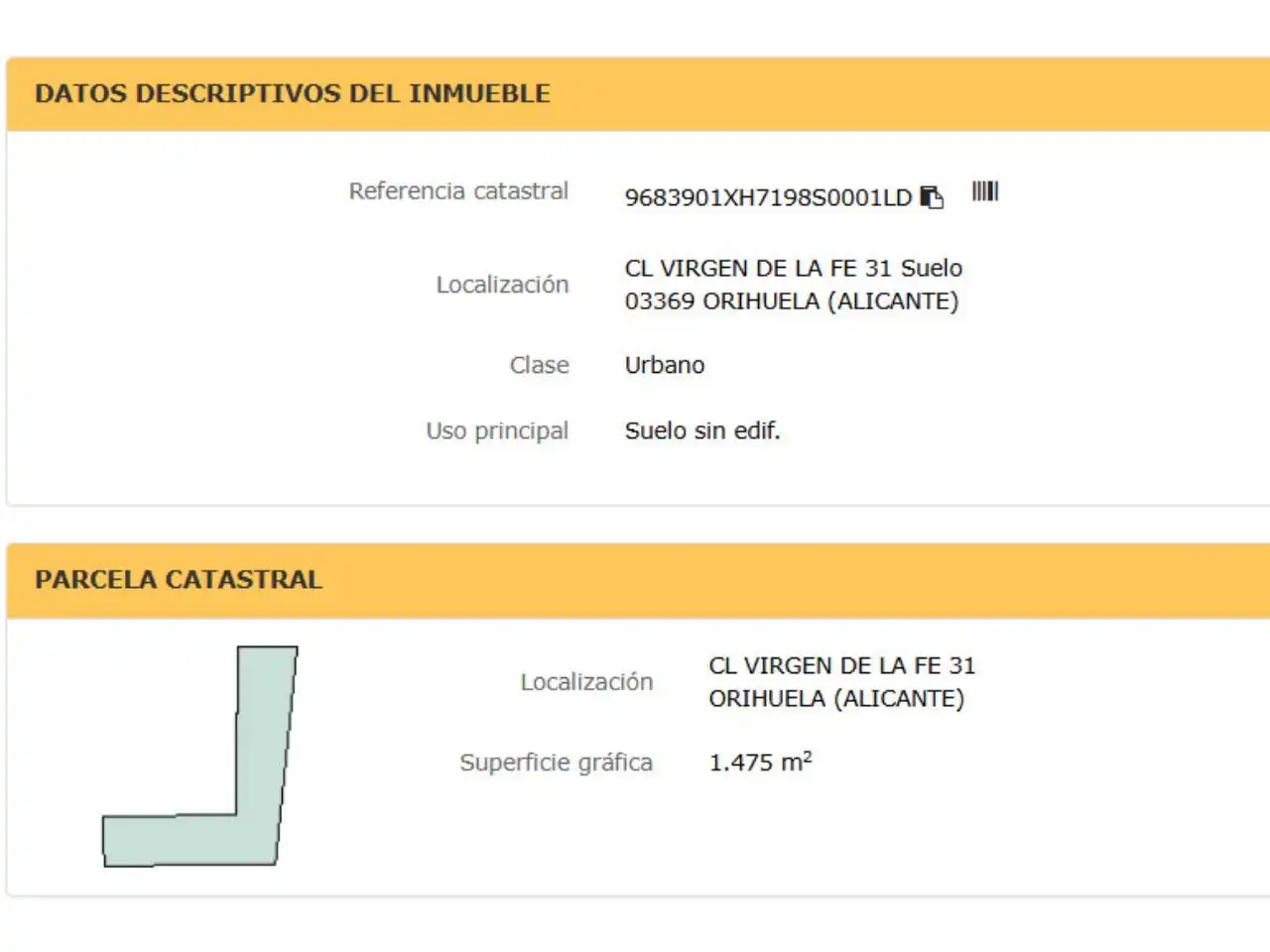 Land for sale in Orihuela