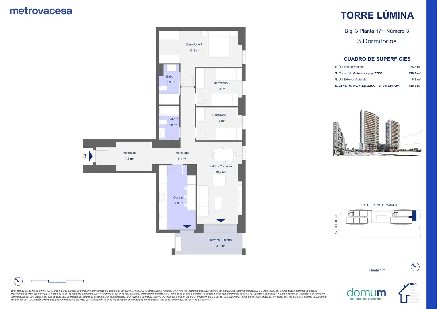 Piso con piscina en venta en Av. Tortosa   c/Baró de Maials,, imagen 2