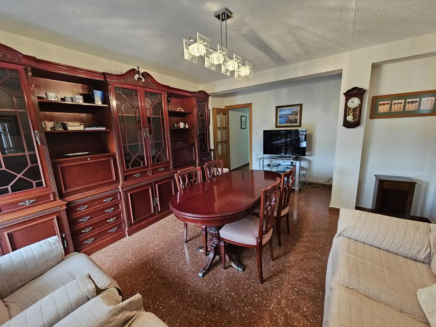 Dining room of Flat for sale in Valencia  with Air Conditioner, Furnished and Balcony