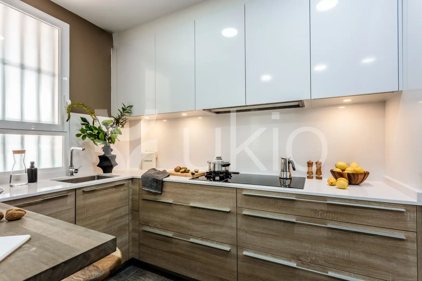 Cocina de Apartamento de alquiler en Madrid con Aire acondicionado, Horno y Lavadora