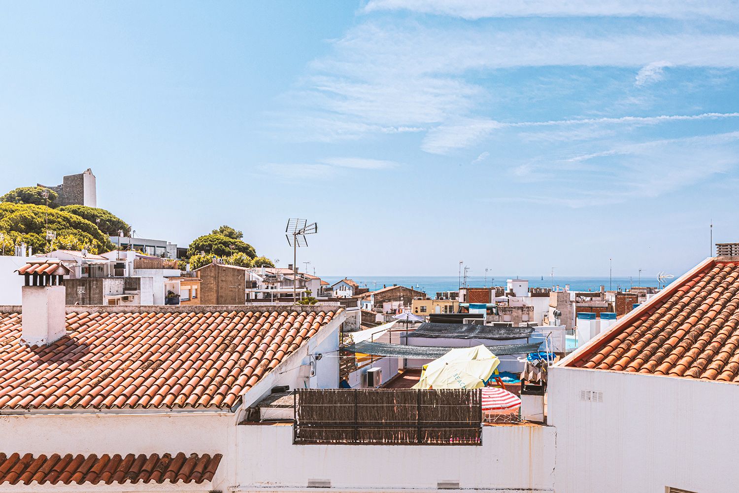 Exterior view of Single-family semi-detached for sale in Sant Pol de Mar  with Air Conditioner, Heating and Parquet flooring