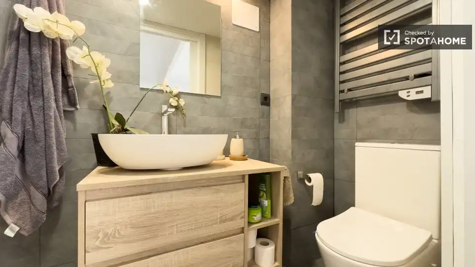 Baño de Piso de alquiler en Barcelona con Aire acondicionado, Calefacción y Amueblado