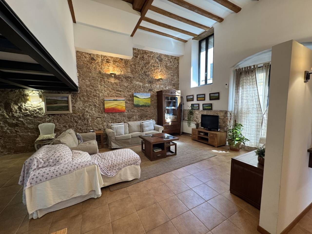 Living room of Duplex for sale in Sant Feliu de Guíxols  with Heating, Parquet flooring and Alarm