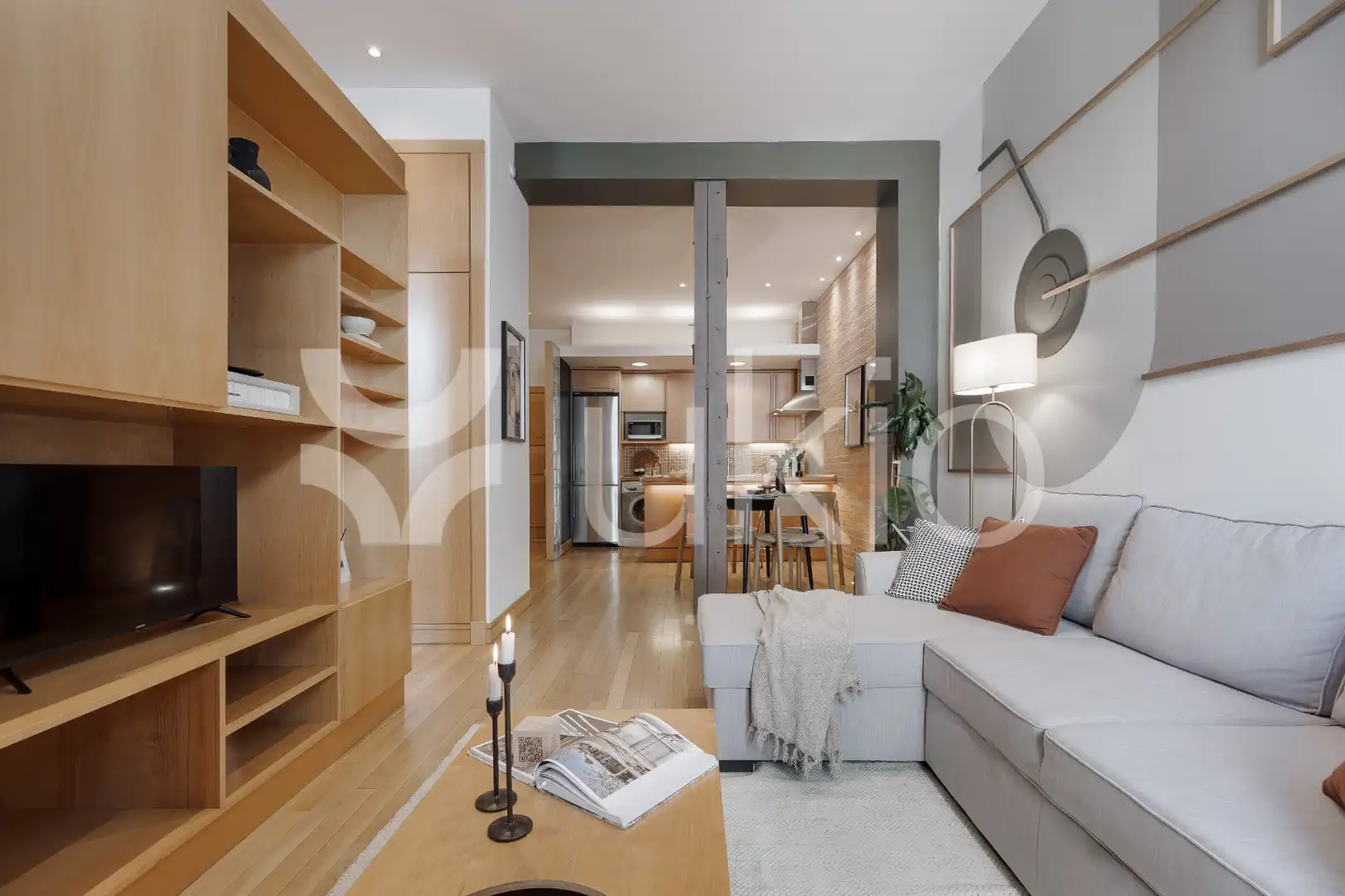 Living room of Apartments for rent in Madrid  with Air Conditioner, Heating and Furnished
