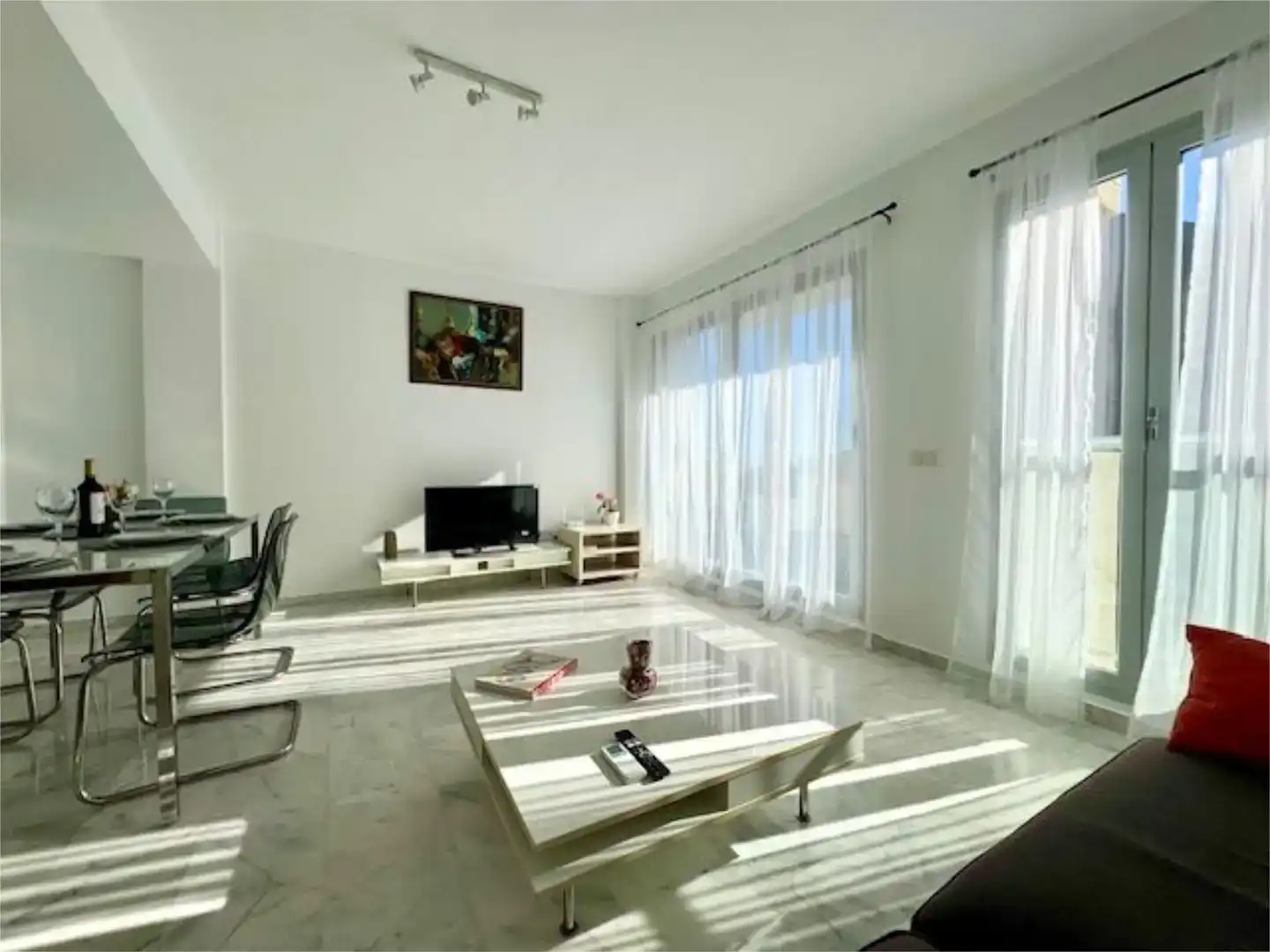 Sala de estar de Dúplex en venta en Mijas con Aire acondicionado, Piscina y Balcón