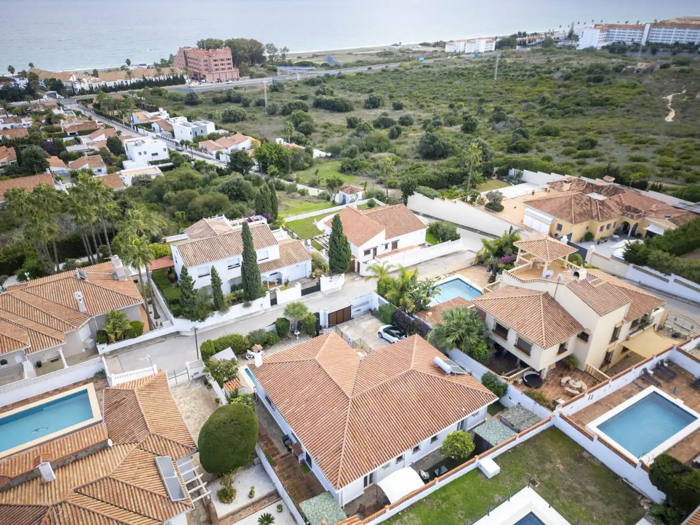 Exterior view of Houses for sale in Manilva  with Air Conditioner, Private garden and Terrace
