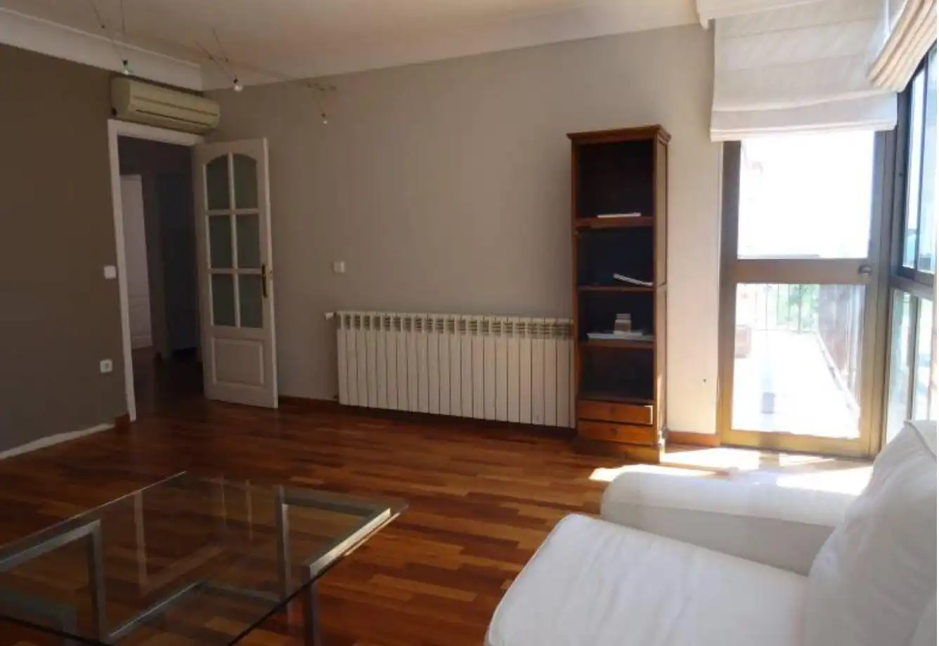 Living room of Flat for rent in  Palma de Mallorca  with Air Conditioner, Parquet flooring and Balcony