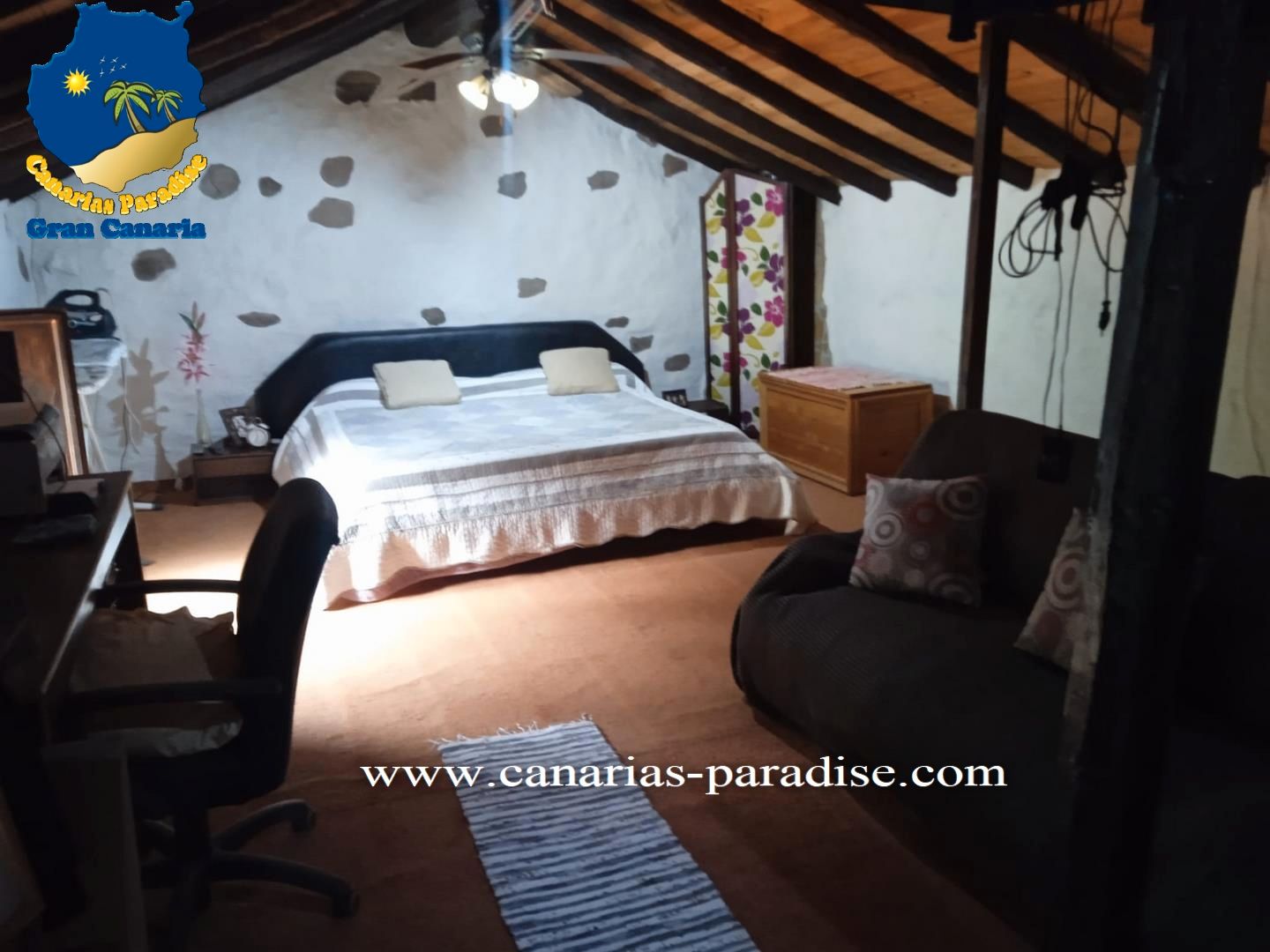 Bedroom of Country house for sale in Valleseco  with Air Conditioner, Private garden and Terrace