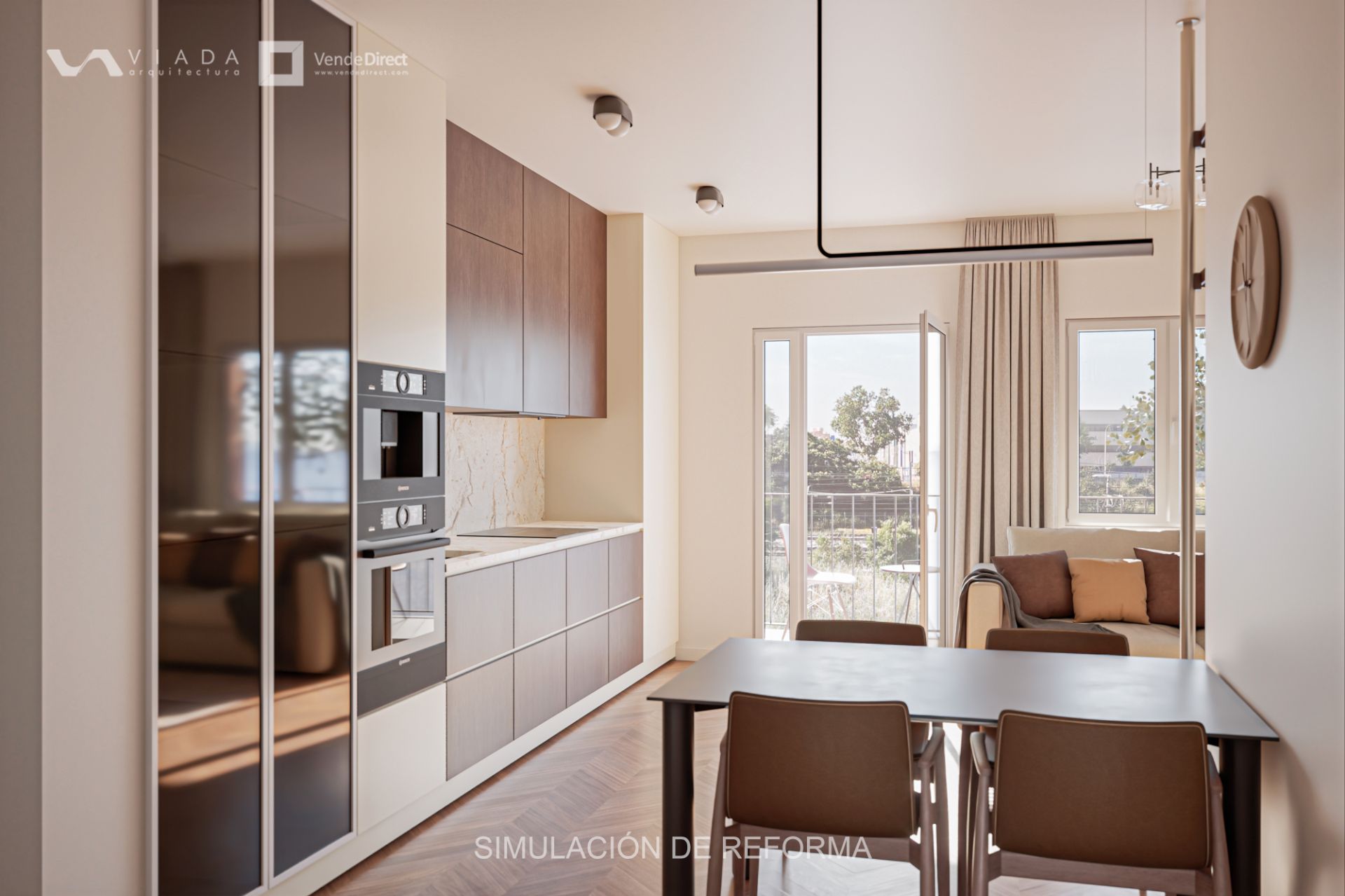 Kitchen of Flat for sale in  Madrid Capital  with Parquet flooring and Terrace