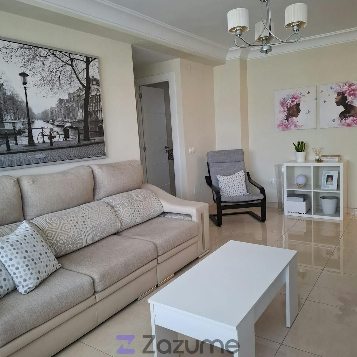 Sala de estar de Piso de alquiler en Málaga Capital con Aire acondicionado, Calefacción y Amueblado