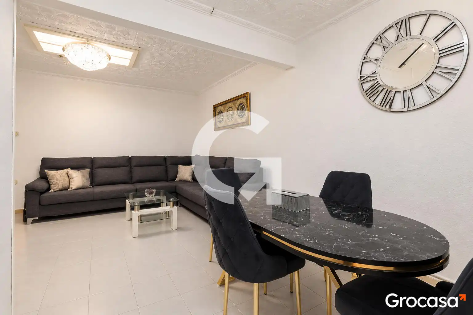Sala de estar de Piso en venta en Terrassa con Terraza, Amueblado y TV