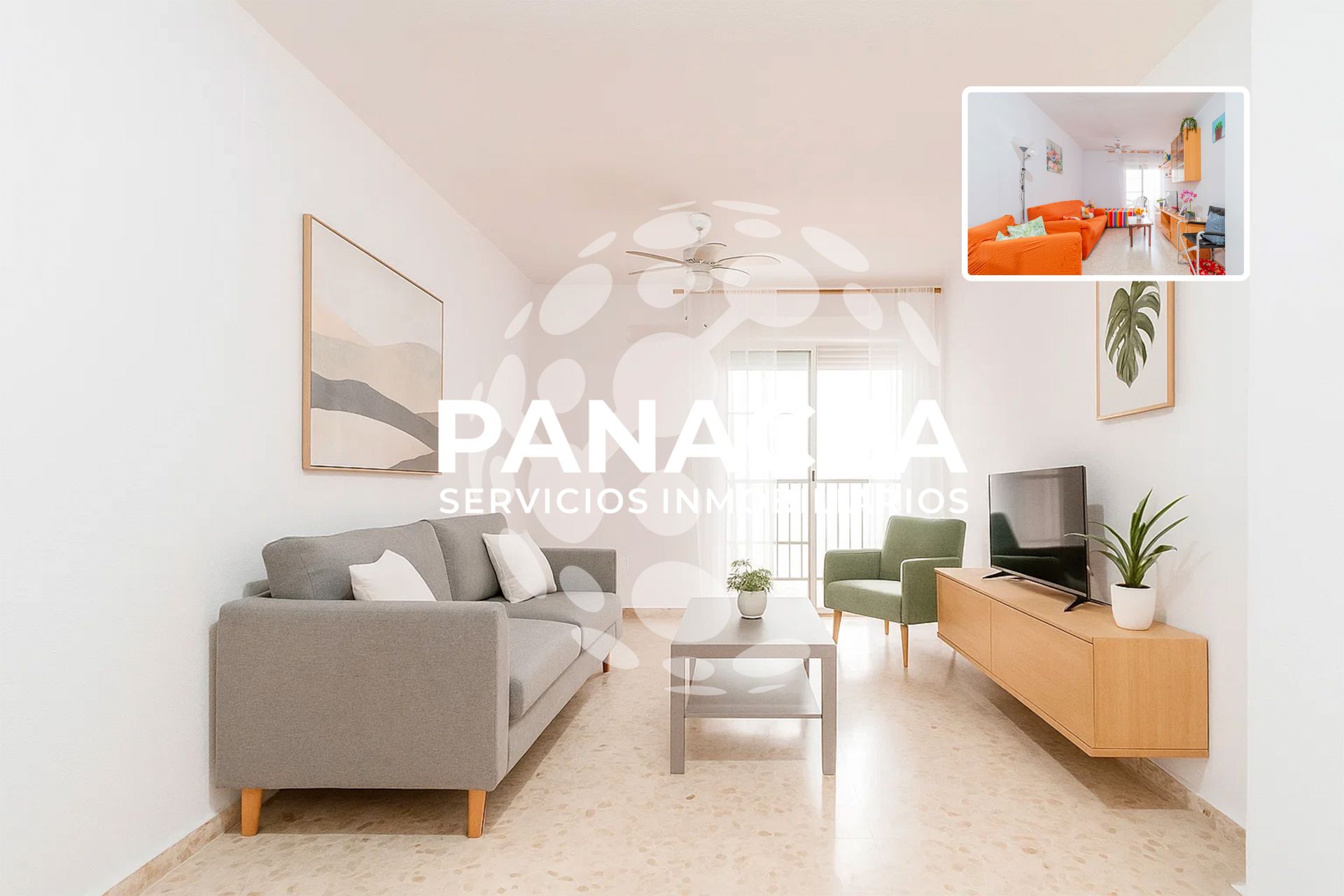 Living room of Flat for sale in Roquetas de Mar  with Terrace, Furnished and Washing machine