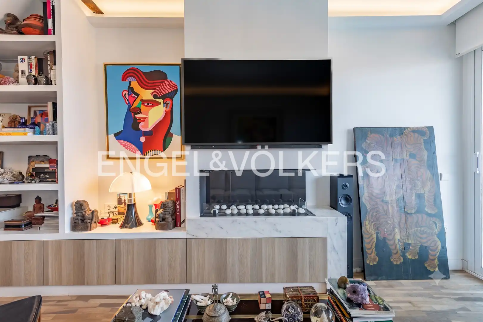 Living room of Attic for sale in Sant Cugat del Vallès  with Heating, Parquet flooring and Swimming Pool