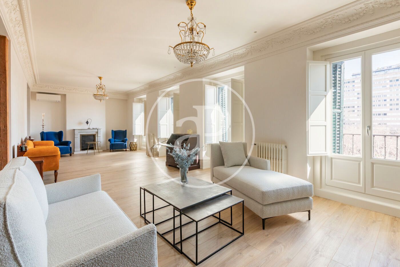 Living room of Flat for rent in  Madrid Capital  with Air Conditioner, Heating and Furnished