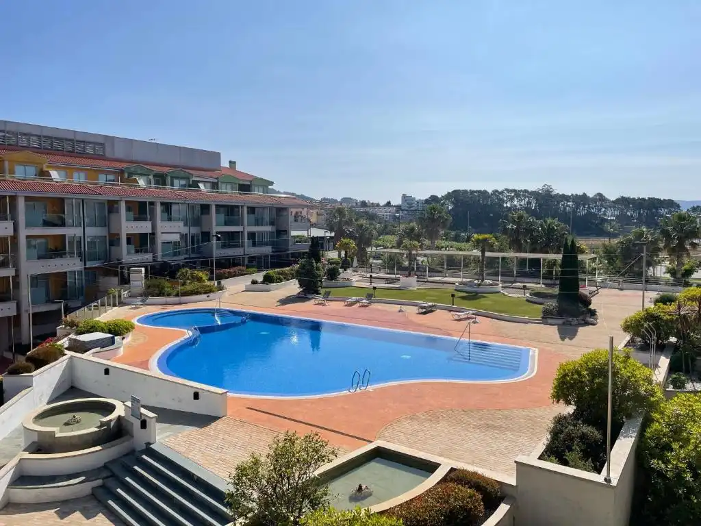 Swimming pool of Flat for sale in Sanxenxo  with Heating, Parquet flooring and Terrace