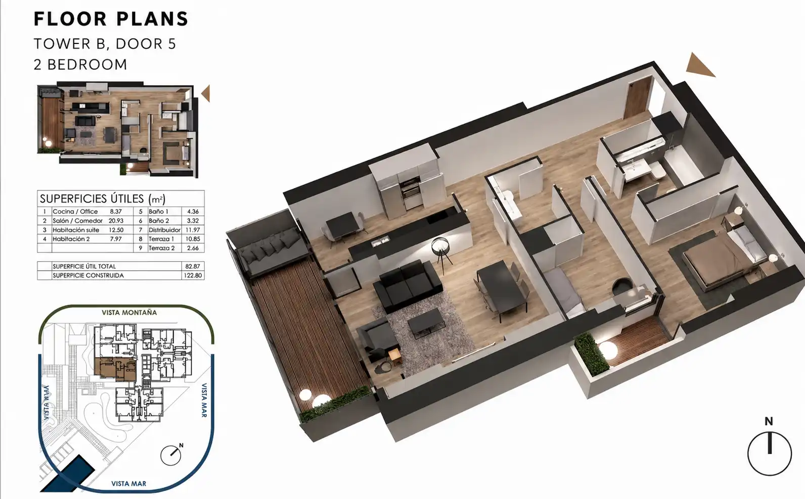 Wohnung zum Verkauf in Barcelona mit Klimaanlage, Terrasse und Möbliert