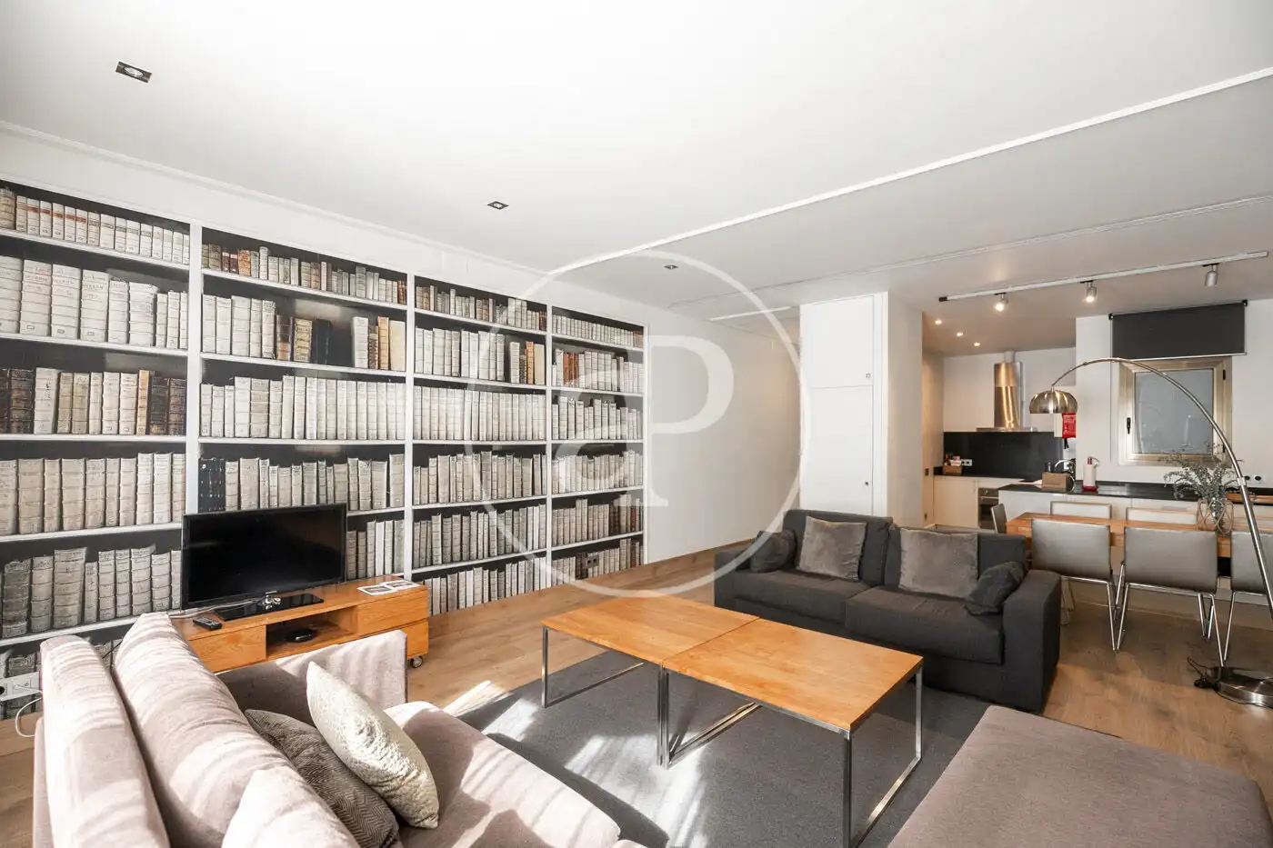 Sala de estar de Piso de alquiler en Barcelona con Aire acondicionado, Calefacción y Terraza