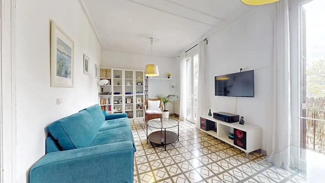 Sala d'estar de Pis en venda en Barcelona amb Aire condicionat, Calefacció i Balcó