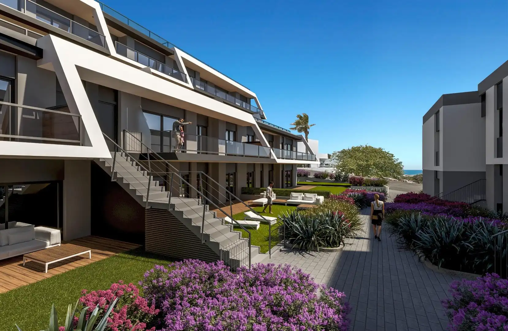Terrasse von Erdgeschoss zum Verkauf in Santa Pola mit Klimaanlage, Heizung und Privatgarten
