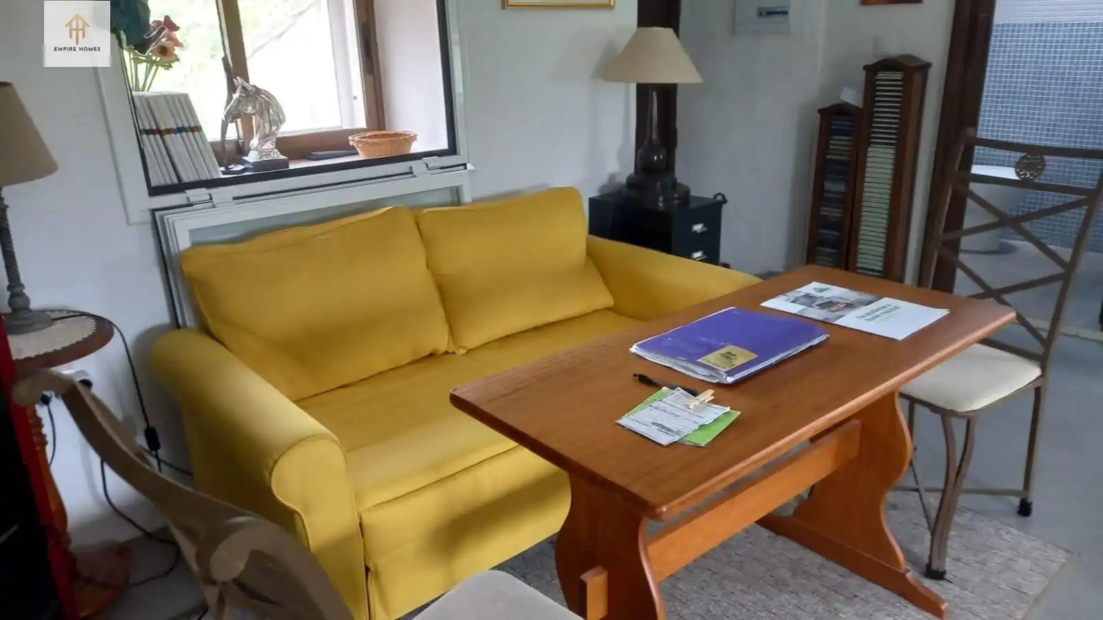 Sala d'estar de Casa o xalet en venda en Brozas amb Moblat i Balcó