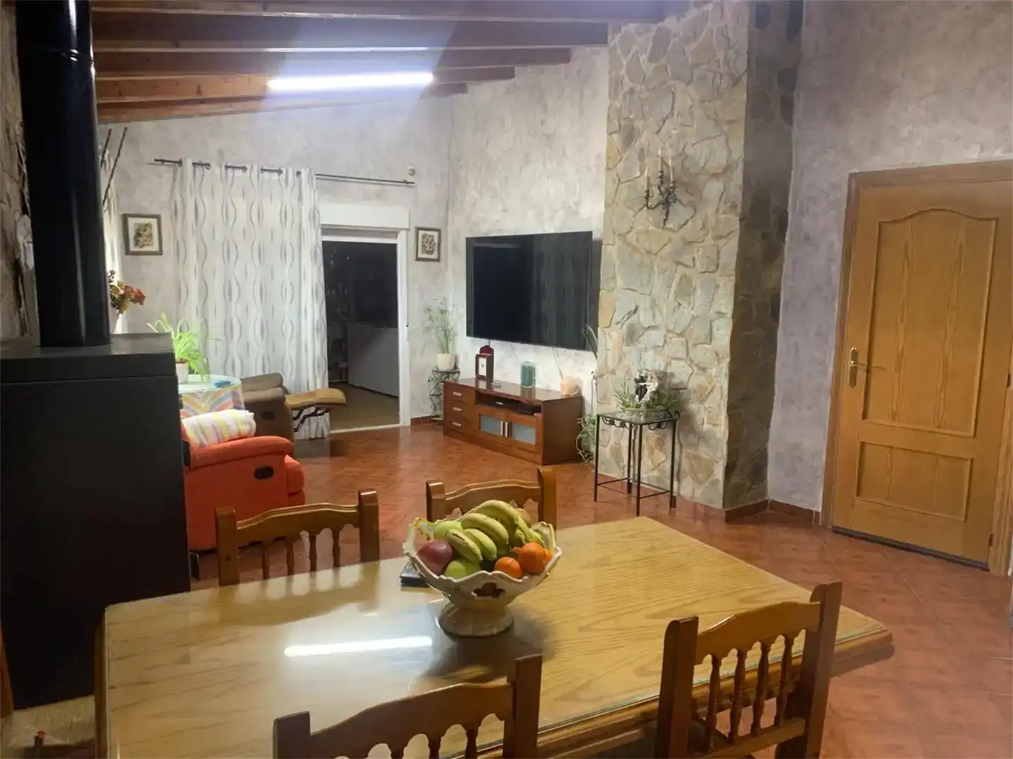Sala d'estar de Finca rústica en venda en Sax amb Aire condicionat i Piscina