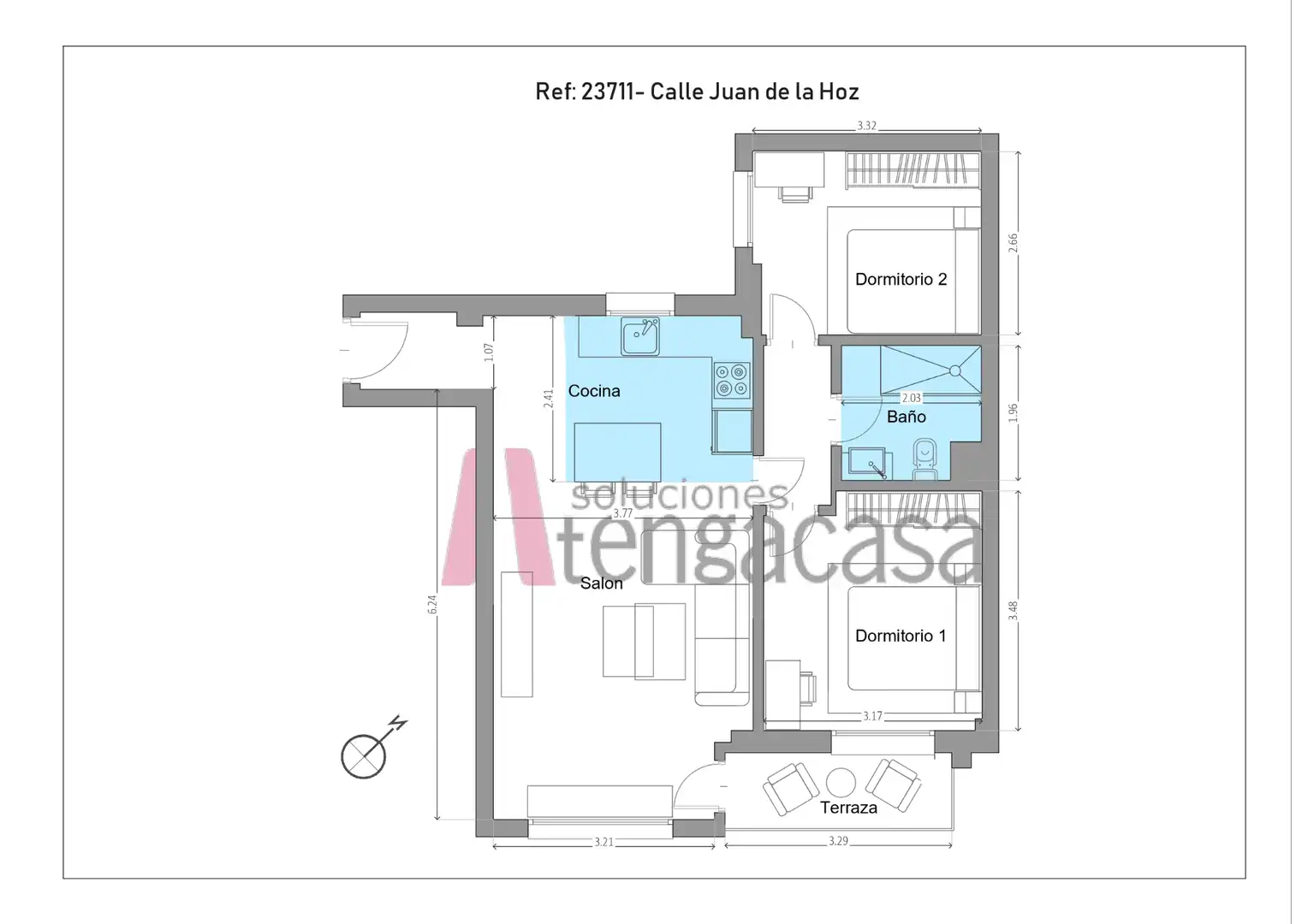 Wohnung mit Aufzug zur Miete in Calle de Juan de la Hoz, imagen 3