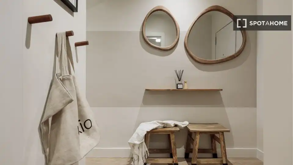 Bany de Apartament per a compartir en Barcelona amb Aire condicionat, Terrassa i Moblat