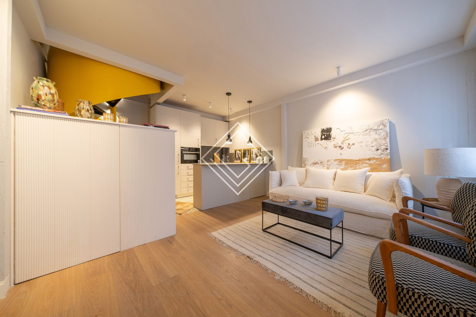 Living room of Single-family semi-detached for sale in  Madrid Capital  with Air Conditioner, Heating and Terrace